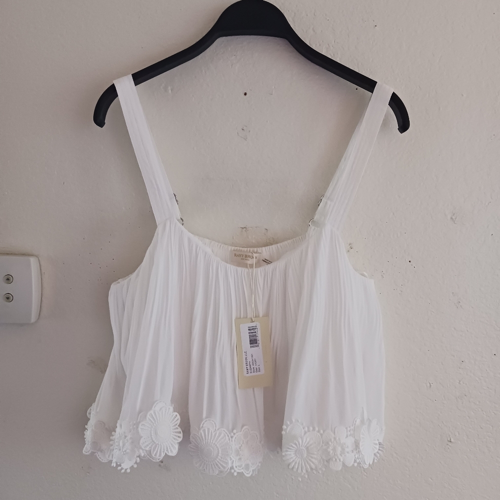 Ramy Brook Elizabeth Floral Lace‎ Appliqué Top